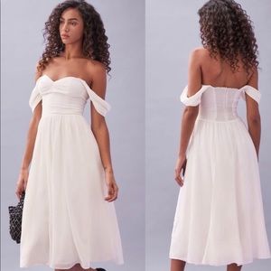 NWT REFORMATION Violet Off-Shoulder Dress - Ivory